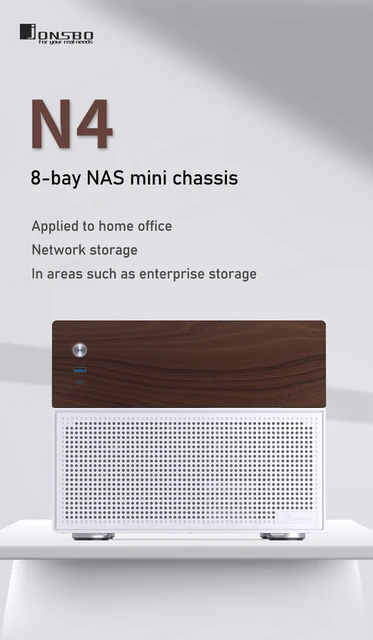 JONSBO N4 白 NAS向け PCケース Amazon.com: JONSBO N4 White NAS Pc Case, Walnut Wood, 8