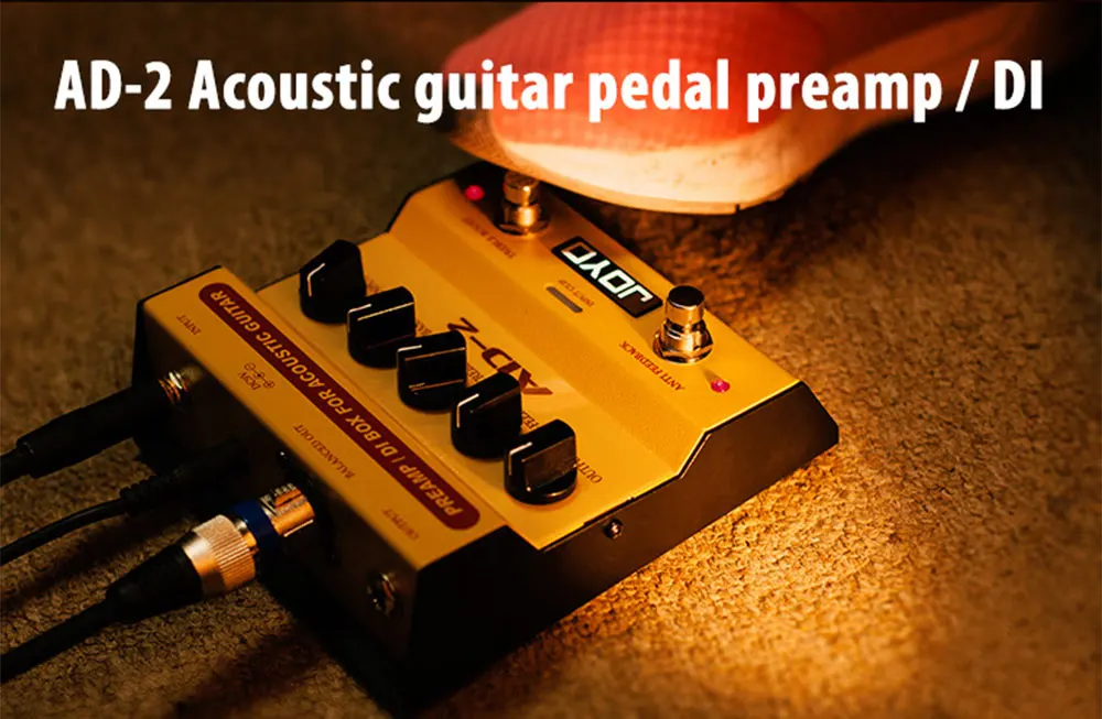 AD-2 Acoustic Guitar Effect Pedal Dual Band EQ Effect Anti-feedback Circuit DC 9
