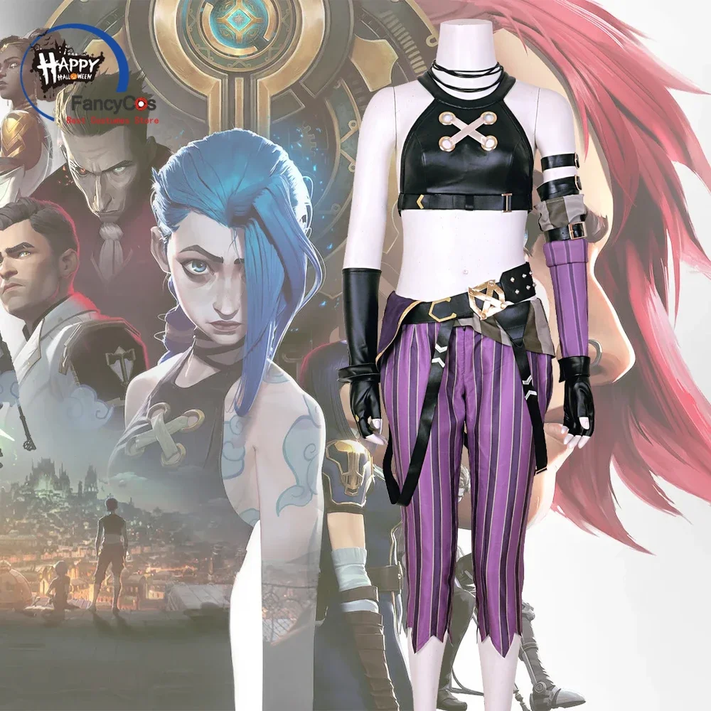 

LOL Jinx Arcane Cosplay Jinx Cosplay Costume Anime Uniform Outfits Halloween Carnival Suit Custom Made Halloween Costume