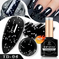 Hot 8ml Clear No Wipe Dot Top Coat Matte Glitter Flash Top Coat Manicure Aurora Flake Topcoat Seal UV Gel Polish for Nail Art 1