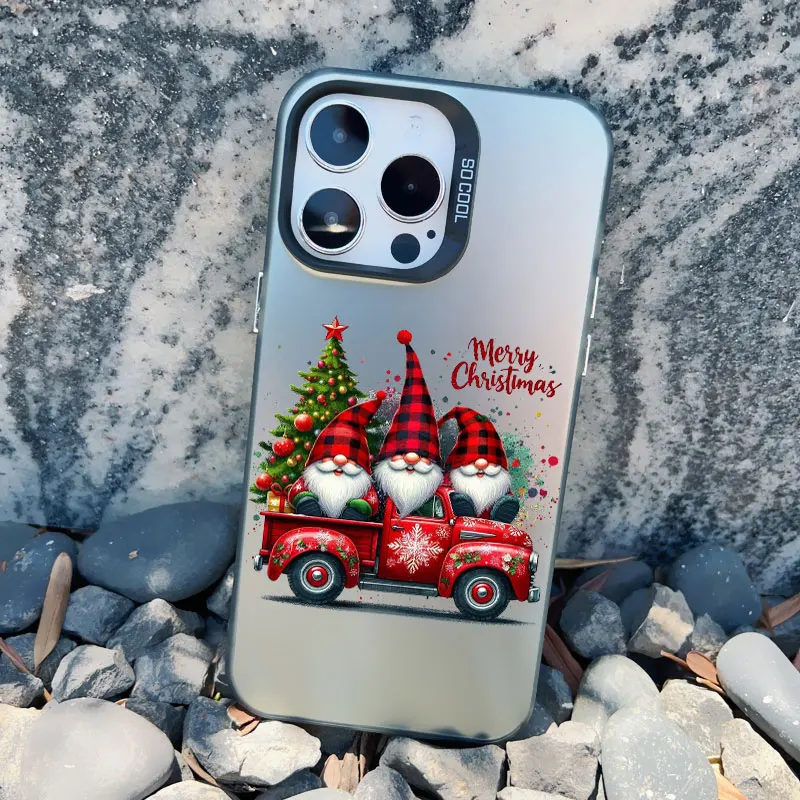 Merry Christmas Tree Santa Claus Phone Case For iphone 15 14 Plus Pro Max 13 12 11 Pro Max Mini Scenery Shockproof Laser Covers – Detail 5