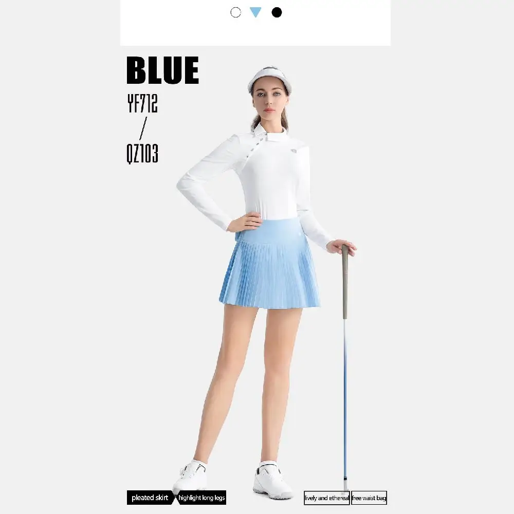 PGM Ladies Golf Skirt High Waist Sports Short Skirt Women Outdoor Leisure Sports Skort with Small Bag High Quality Golf Clothing