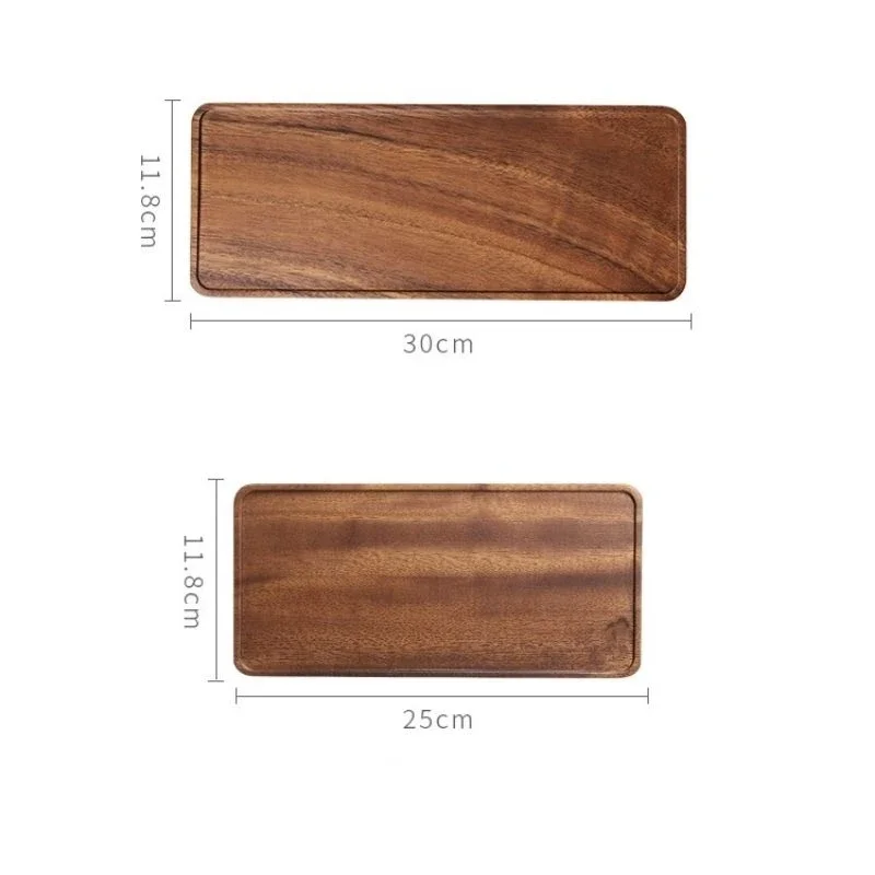 Wooden Serving Tray Natural Wooden Tray Rectangular Plate Fruit Snacks Food Storage Trays Hotel Home Serving Tray