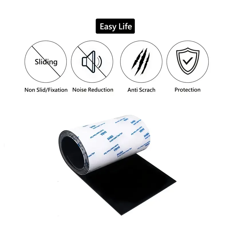 Non Slip Self Adhesive Silicone Cuttable Furniture Pads 4x40 inch Anti-Sliding Anti-Scratch Rubber Floor Protectors