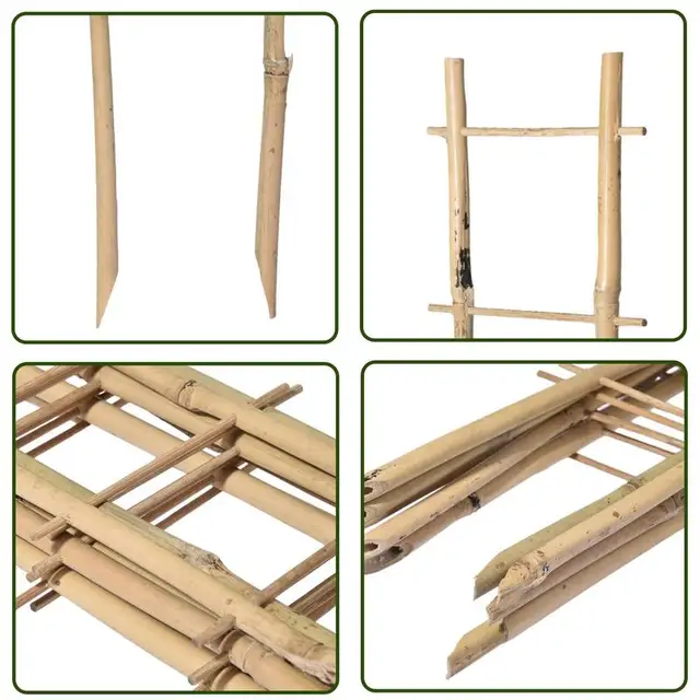 6Db Bambusznövénytámogató Rácsos Négyzet Természetes Mini Bambusz Növény Hegymászó Állvány Létra Csavarral - Image 6