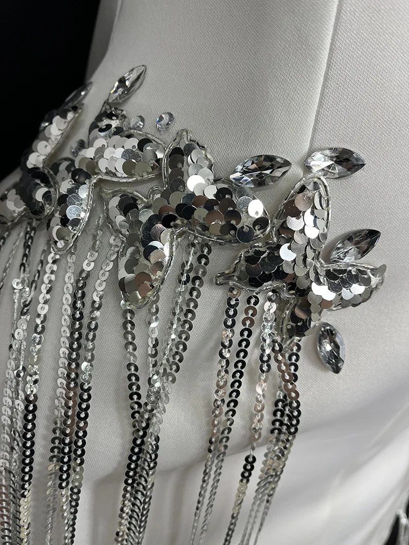 Charming Beaded Show Costume coat 2024 Popular Singer Stage Performance Wear Drag Queen Outfit Clubwear Festival Party Clothing