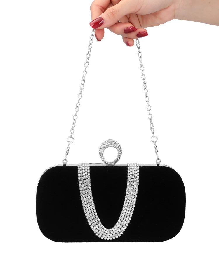 Luxury Women's Evening Bags Diamond Knucklebox Clutch Bag Party Chain