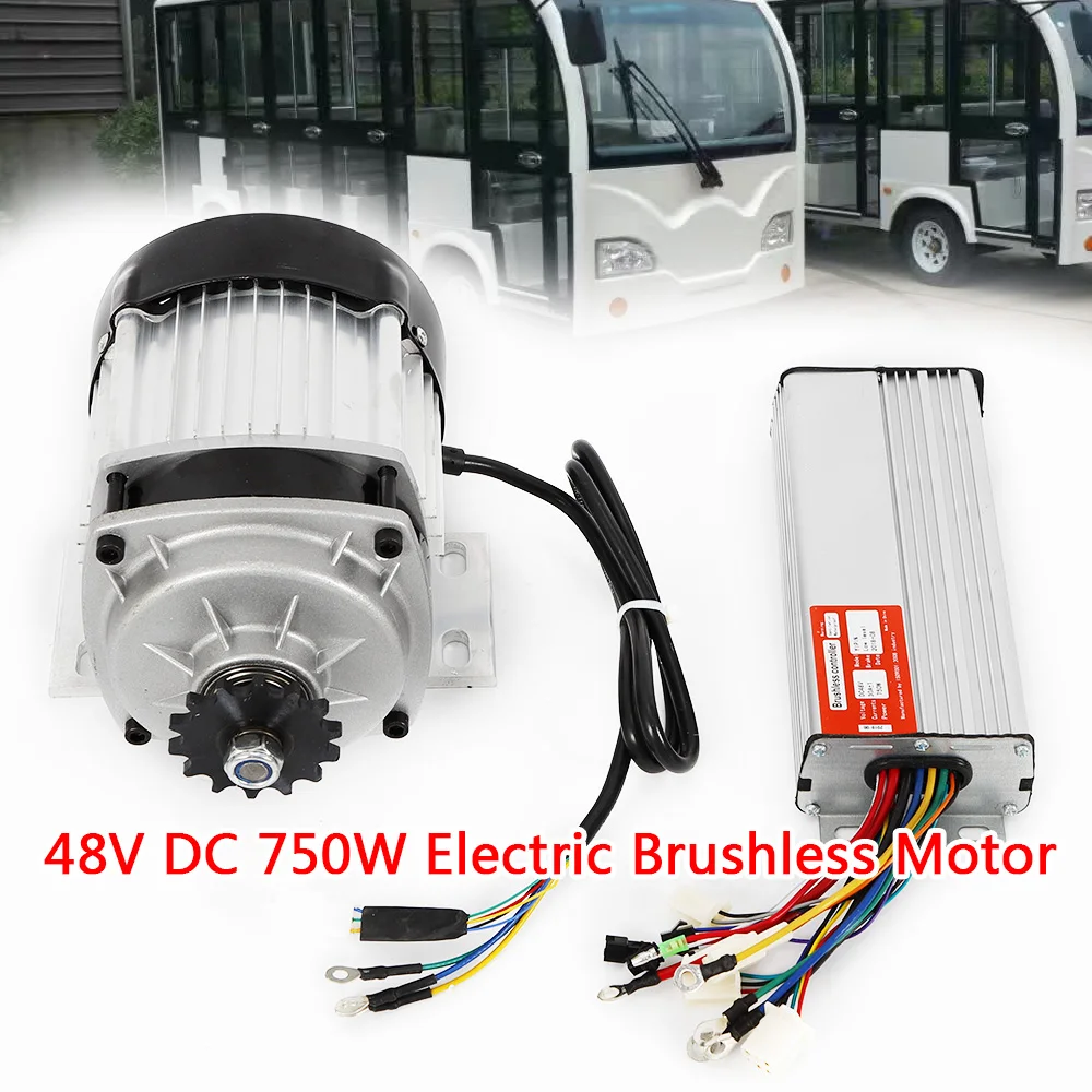 

48V 750W DC Permanent Magnet Brushless Electric Motor + Speed Controller For E-Bike E-"Scooter" Go Kart ATV Trike 2800-3100RPM