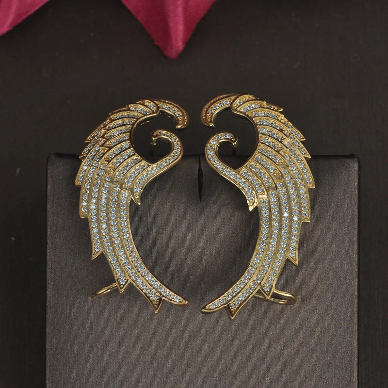 

Fashion New Fashion Feather Shape Multicolor Women Ear Cuff Earring Brincos Punk Style Girls Birthday Gifts Wholesale E-682