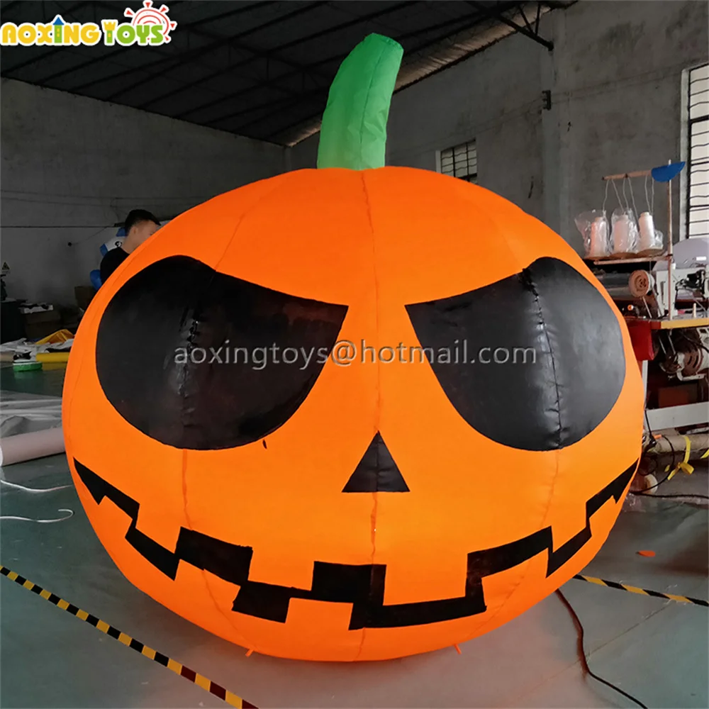 

Outdoor Giant Halloween Advertising Decoration LED Lighting Inflatable Pumpkin With Air Blower For Stage Festival Party Yard