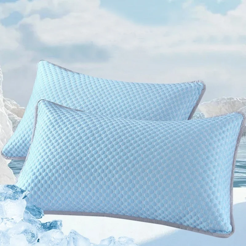 Summer Cooling Pillowcase Solid Color Ice Bean Bean Pillowcase Cool Feeling Air Conditioning Cover Washable  (No Pillow) 48x74cm