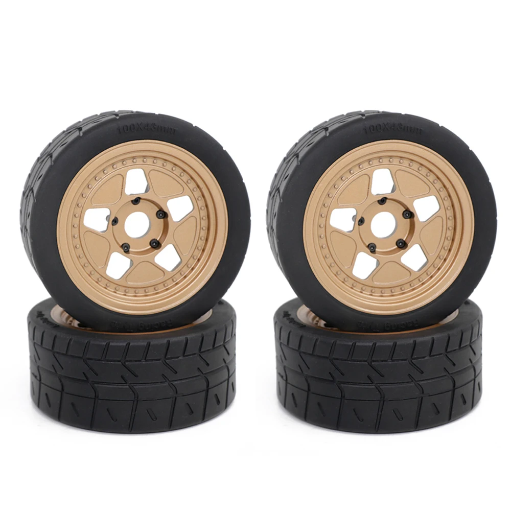 

4PCS Plastic Wheel Rim Rubber Tire catRC For RC Car Arrma 1/8 1/7 INFRACTION V2 Felony KM X3GT ZD