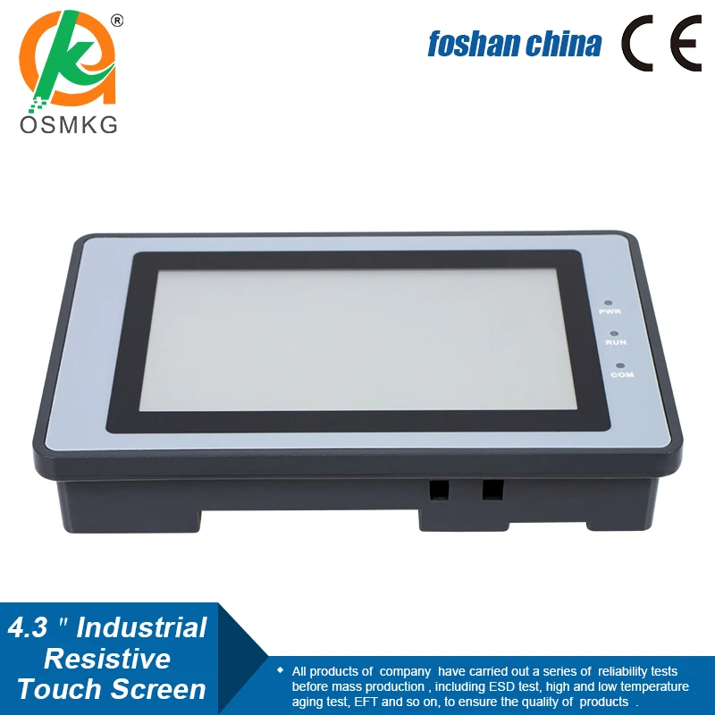 

OSM 4.3 inch TFT LCD Display Touch Screen RS485/232 Communication Ethernet DC19--30V HMI with software for Industrial Control