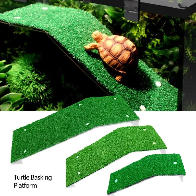 

Turtle Basking Platform Turtle Habitat Simulation Lawn Ramp Tortoise Climbing Ladder Aquarium Habitat Decor For Reptile Frog