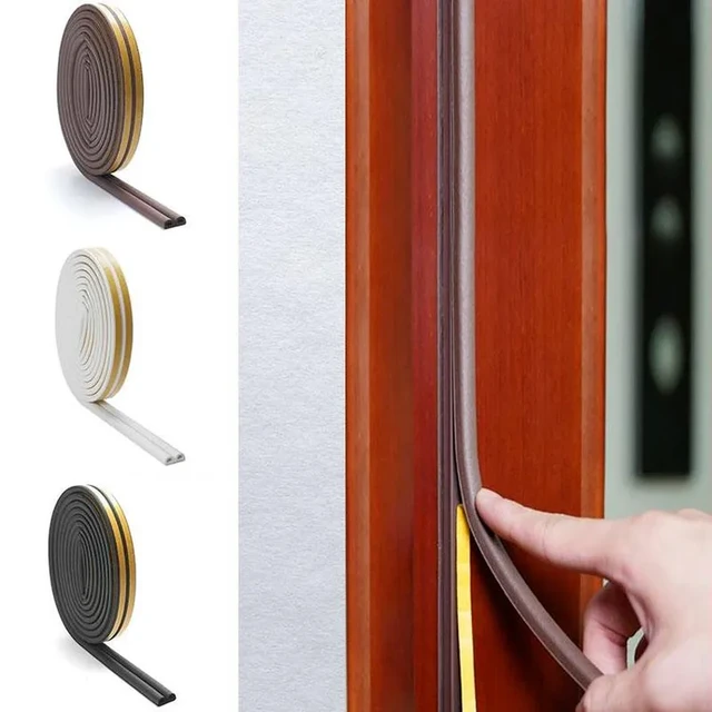 Tira de sellado autoadhesiva para puertas y ventanas, burlete de espuma de  goma insonorizada, tipo D, 5/10m - AliExpress