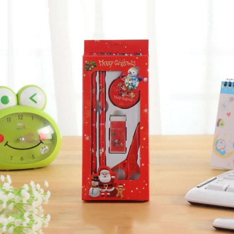 Creative Children Stationery Set Cartoon Pencil Sharpener Eraser Note Book Ruler Pencil Kawaii School Supplies Gifts