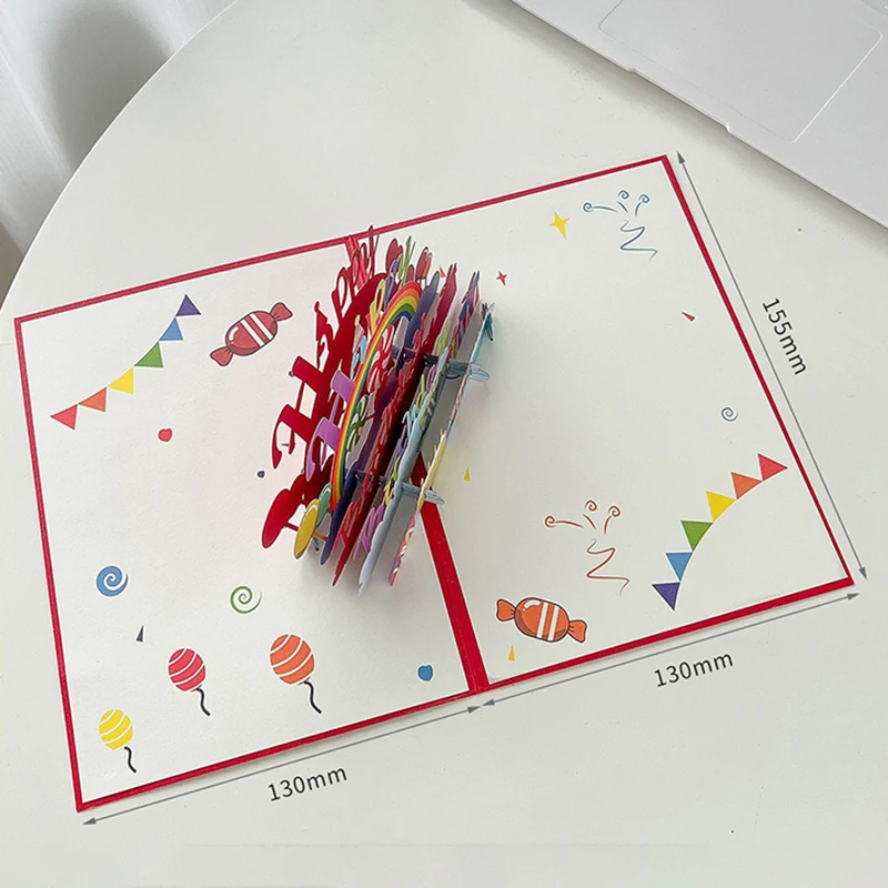 3D Pop-up Happy Birthday Card Hollow Paper Carving Birthday Greeting Card for Kids Friends Family Creative Gifts Cards greeting cards
