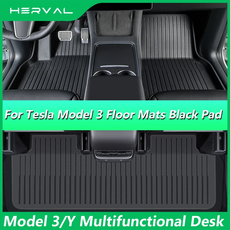 HervalFloorMatsBlackPadForTesla20222023CustomWaterproofAll