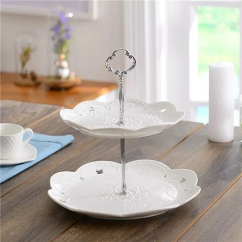 Durable Practical Plate stand Display Fruit Handle Hardware Parties Rod Stick Cake Decoration Dessert Shelf Tray