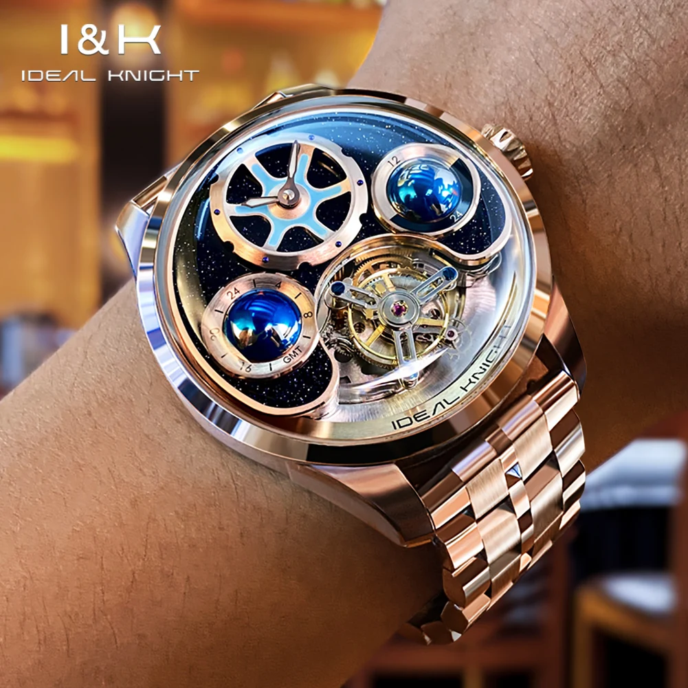 IDEAL KNIGHT 6805 Real Tourbillon Watch for Men Skeleton Flywheel High-end Luxury Limited Edition Automatic Mechanical Man Watch