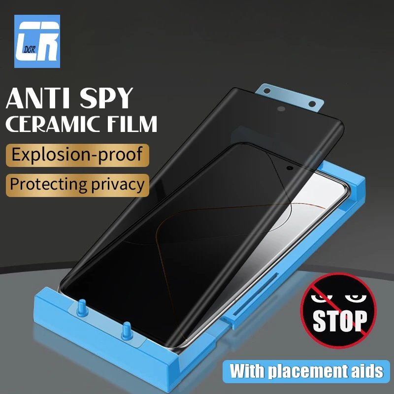 

3D Curved Anti Spy Ceramic Film For Xiaomi 14 13 12X 12S 11 Ultra Privacy Screen Protector for Redmi Note 13 Pro Plus With tools