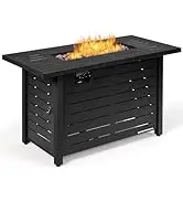 Giantex Propane Fire Pit Table, 42 Inch 60,000 BTU Rectangular Gas Fire Table w/Waterproof Cover,...