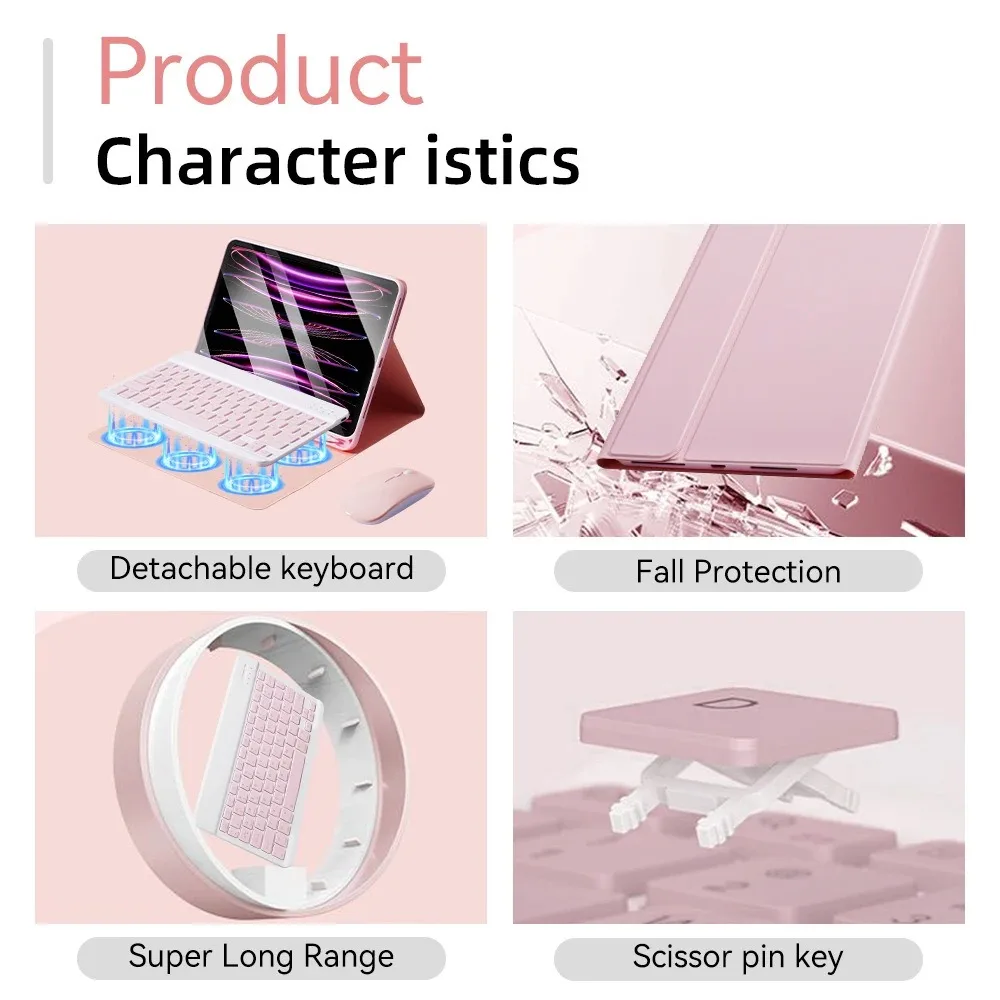Premium Wireless Bluetooth Keyboard Case with Smart Stand Cover