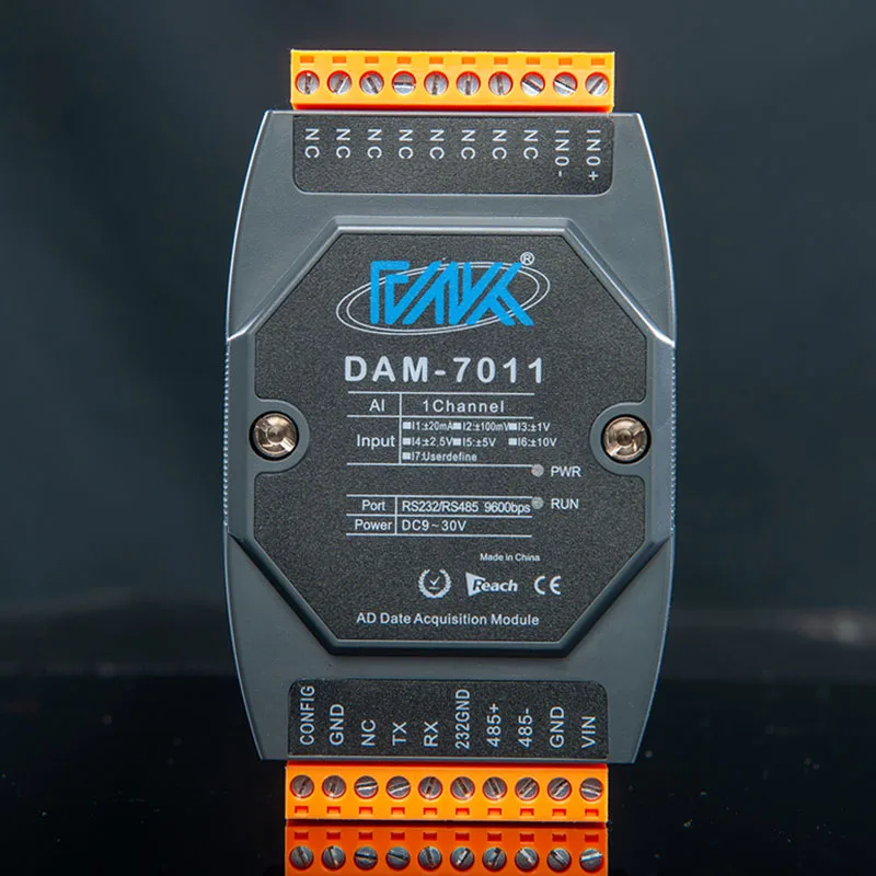 

DAM-7011 0-75mV0-50mV to rs485/232 mV voltage acquisition module 0-100mv small signal acquisition card 1 channel