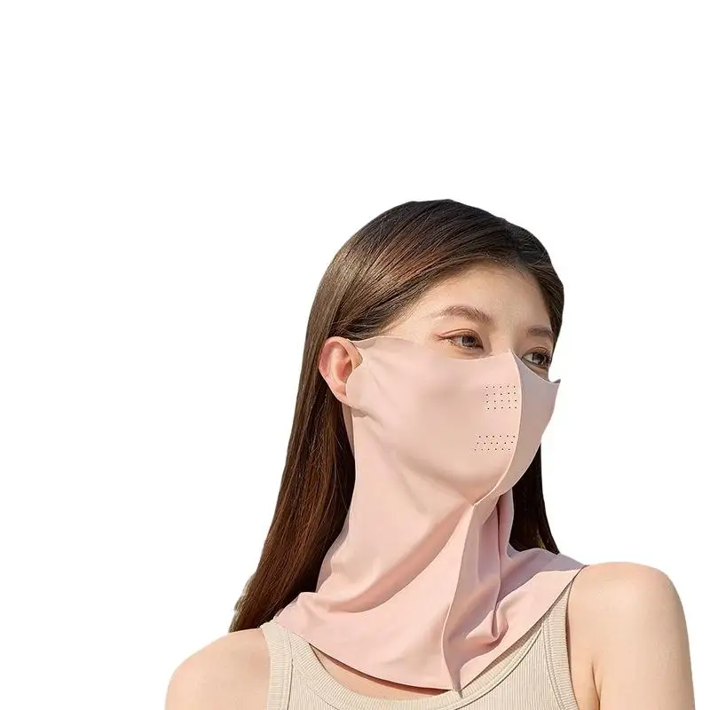 여성 여름 자외선 차단 넥 스카프 아이스 실크 페이스 마스크 커버 야외 랩 커버 스포츠 사이클링 자외선 차단 방진