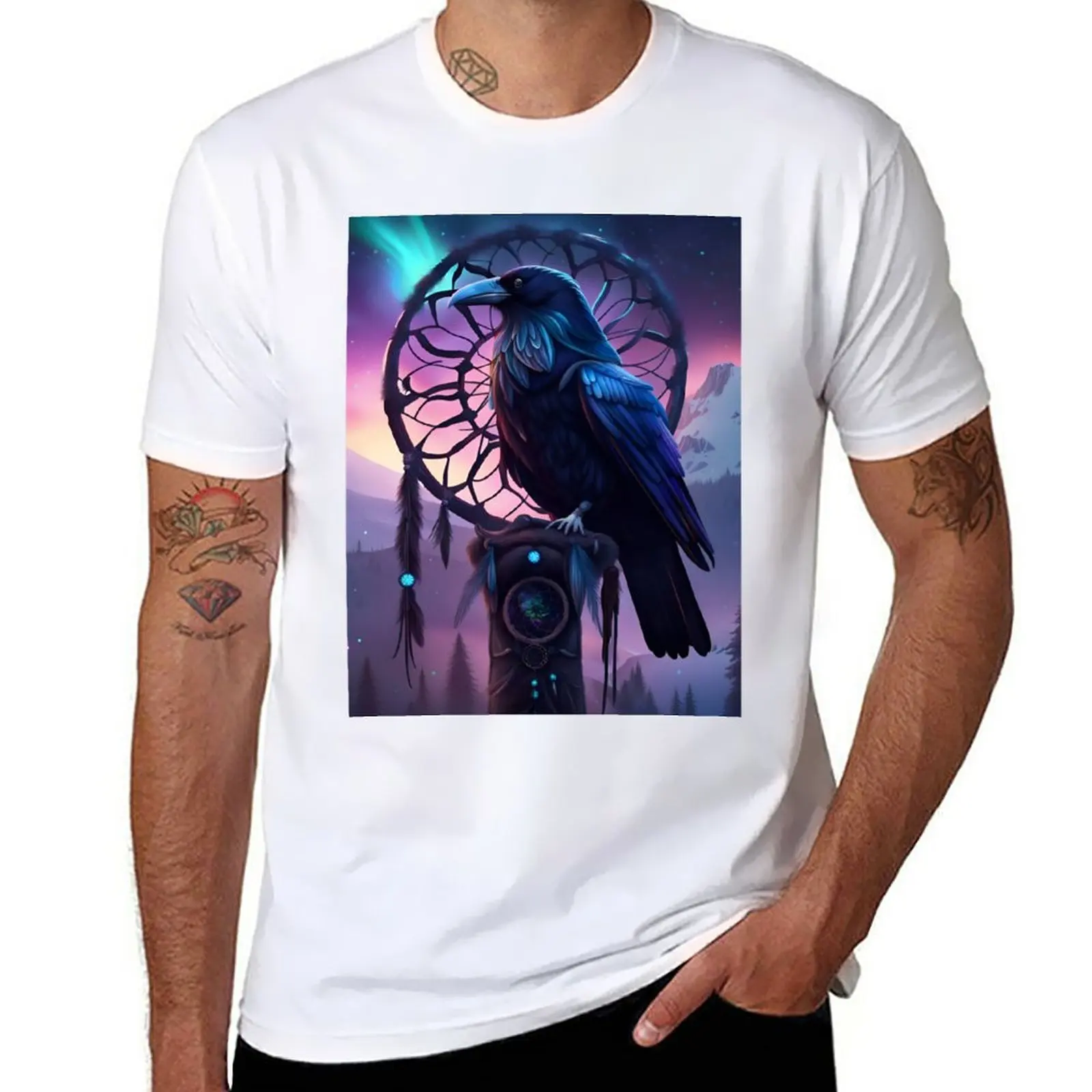 

New Raven Totem T-Shirt Short t-shirt Blouse black t shirts for men