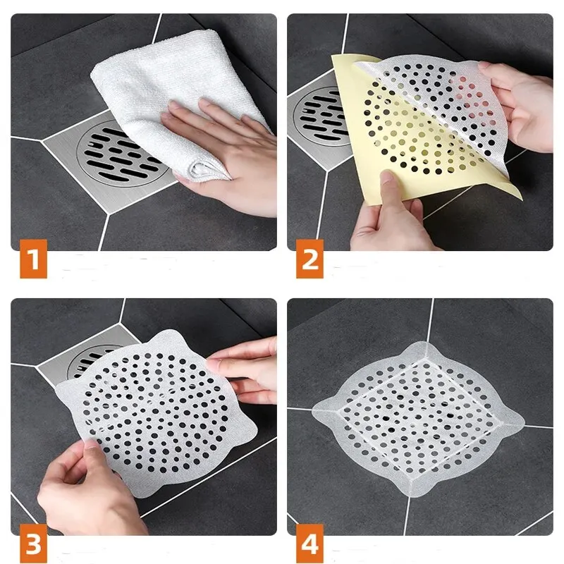 Disposable Hair Filter Stickers Kitchen Bathroom Floor Drain Stickers Non-Woven Drain Debris Filter Mesh 10/20/30pcs floor drain sticker shower drain catcher floor drain filter hair drain catcher hair drain filter floor drain hair catcher drain hair catcher floor drain hair filter