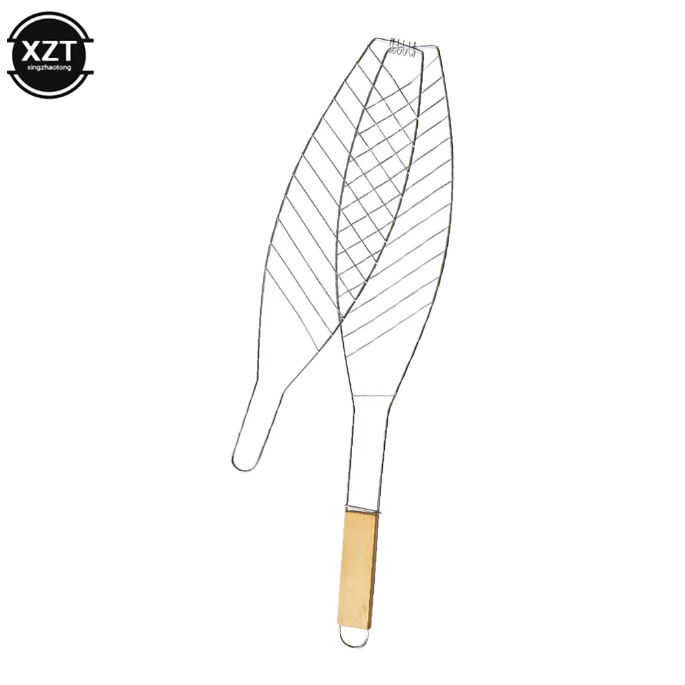 Roasting Fish Grilling Basket Vegetable with Folding Handle DIY Flexible Nonstick Outdoor Barbecue Tool Portable Burger Mesh BBQ