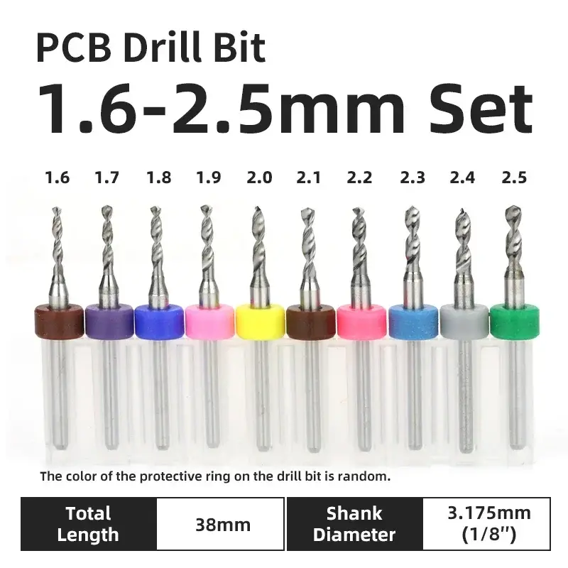10pcs PCB Drill Bit Set Carbide Micro Drills For Printed Circuit Board 1/8" Fixed Shank Mini CNC Tungsten Steel Bits 0.1-3.175mm image 9