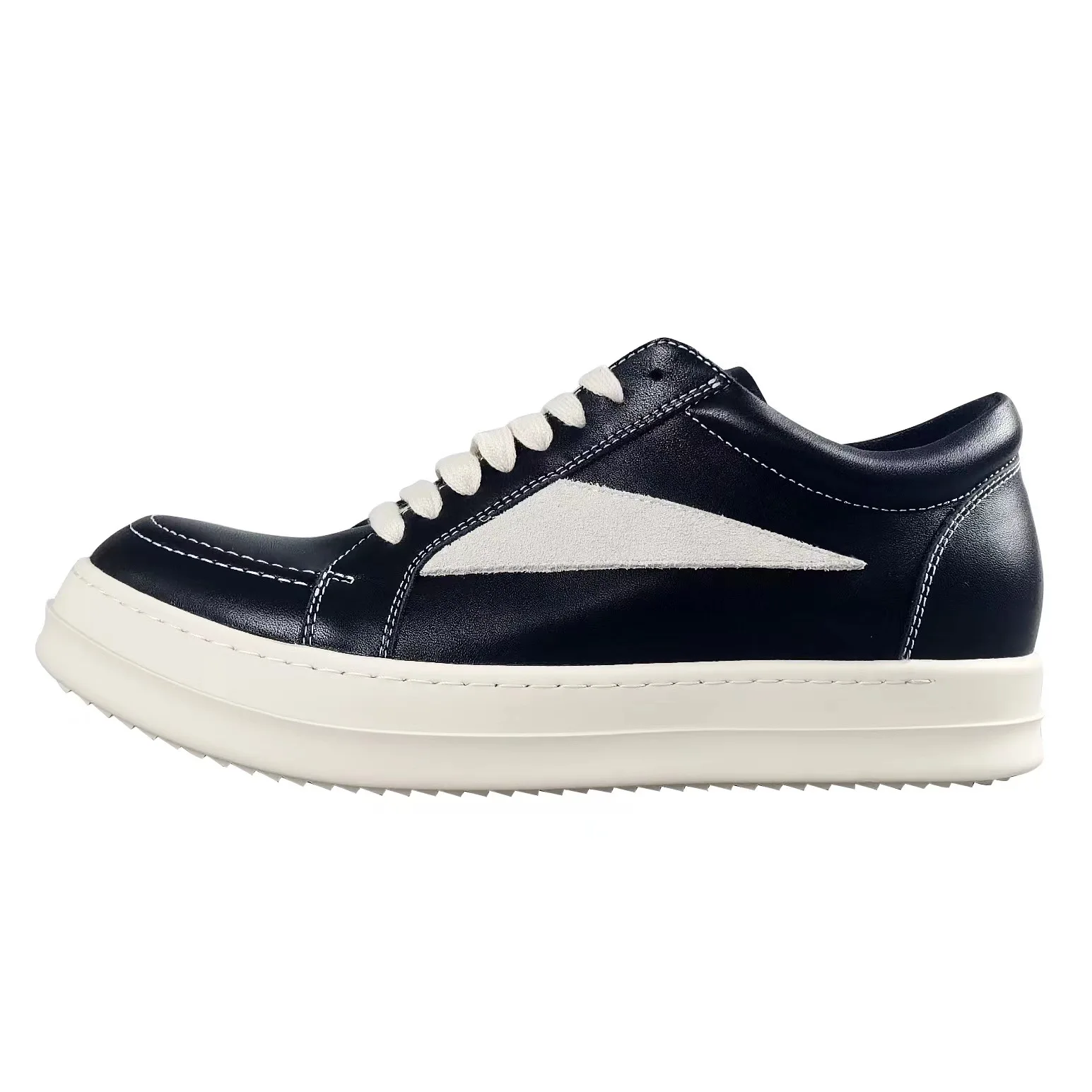 

Rick Shoes Low Cut Genuine Leather Thick Sole Black and White Retro Dark Board Women's and Men's Boots Trend 2023 for Women