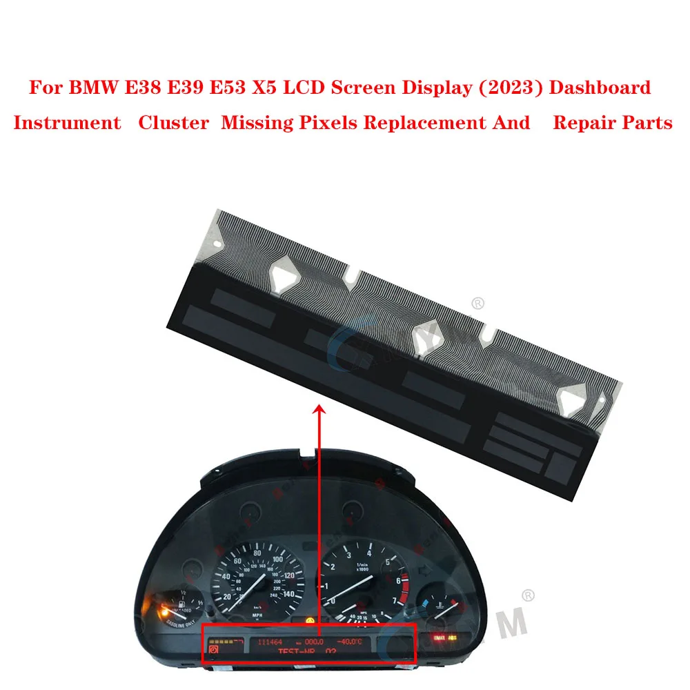 For BMW E38 E39 E53 X5 LCD Screen Display (2023) Dashboard Instrument Cluster  Missing Pixels Replacement And Repair Parts