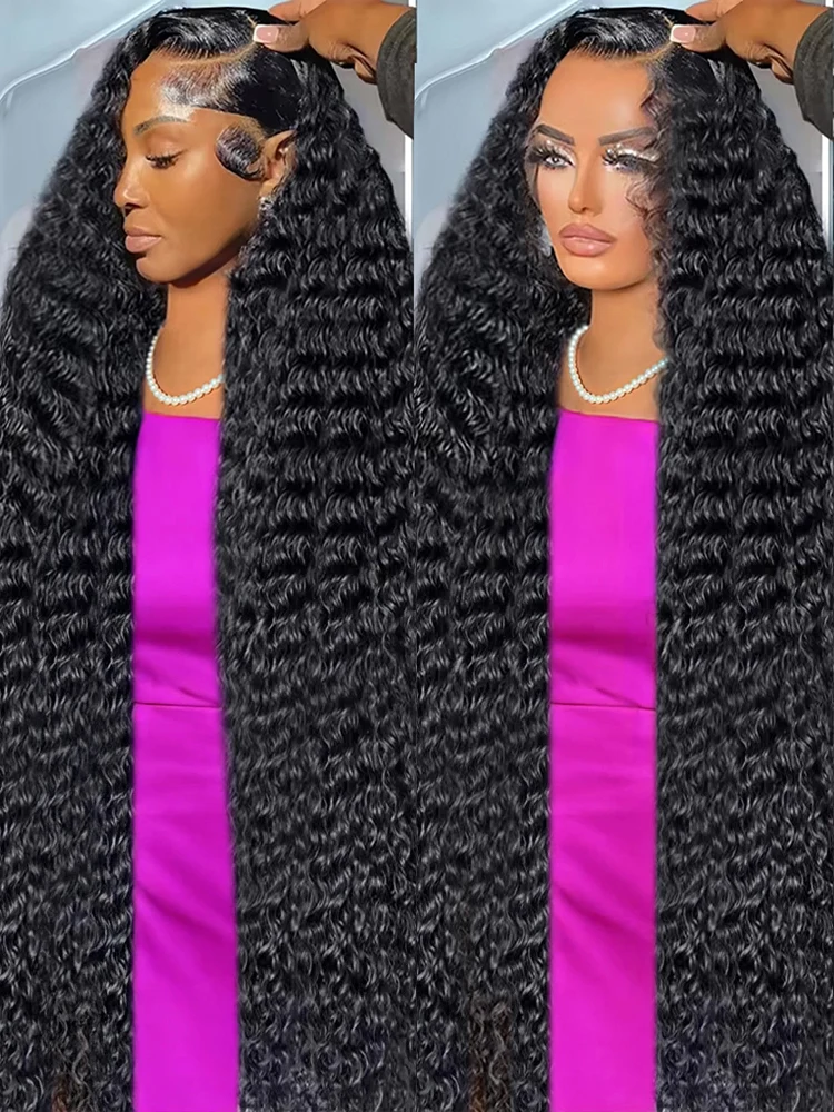 300 Density 40 50Inch Deep Wave 13x6 HD Lace Frontal Human Hair