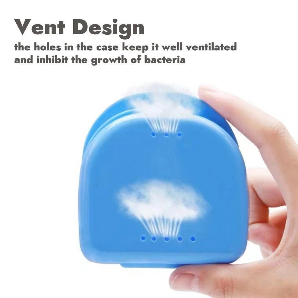 High Orthodontic Retainer Box Case Plastic Mouth Guard Container Air Vent Holes Tray False Teeth Protective Case Oral Hygiene 2