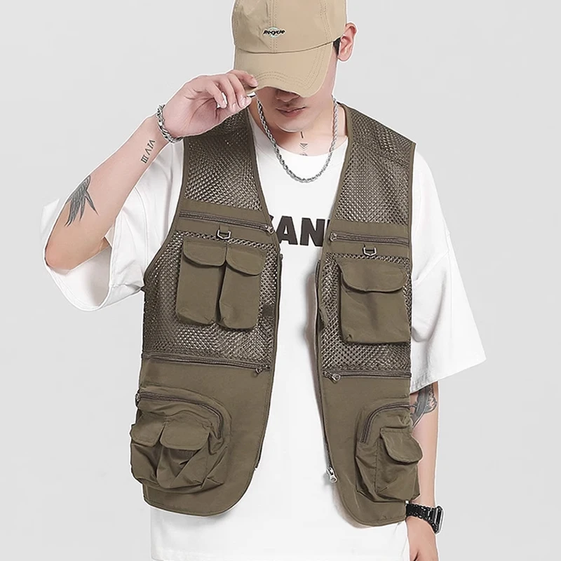 

Leisure vest for men in spring and autumn, quick drying vest, outdoor vest, photography, fishing, multiple pockets