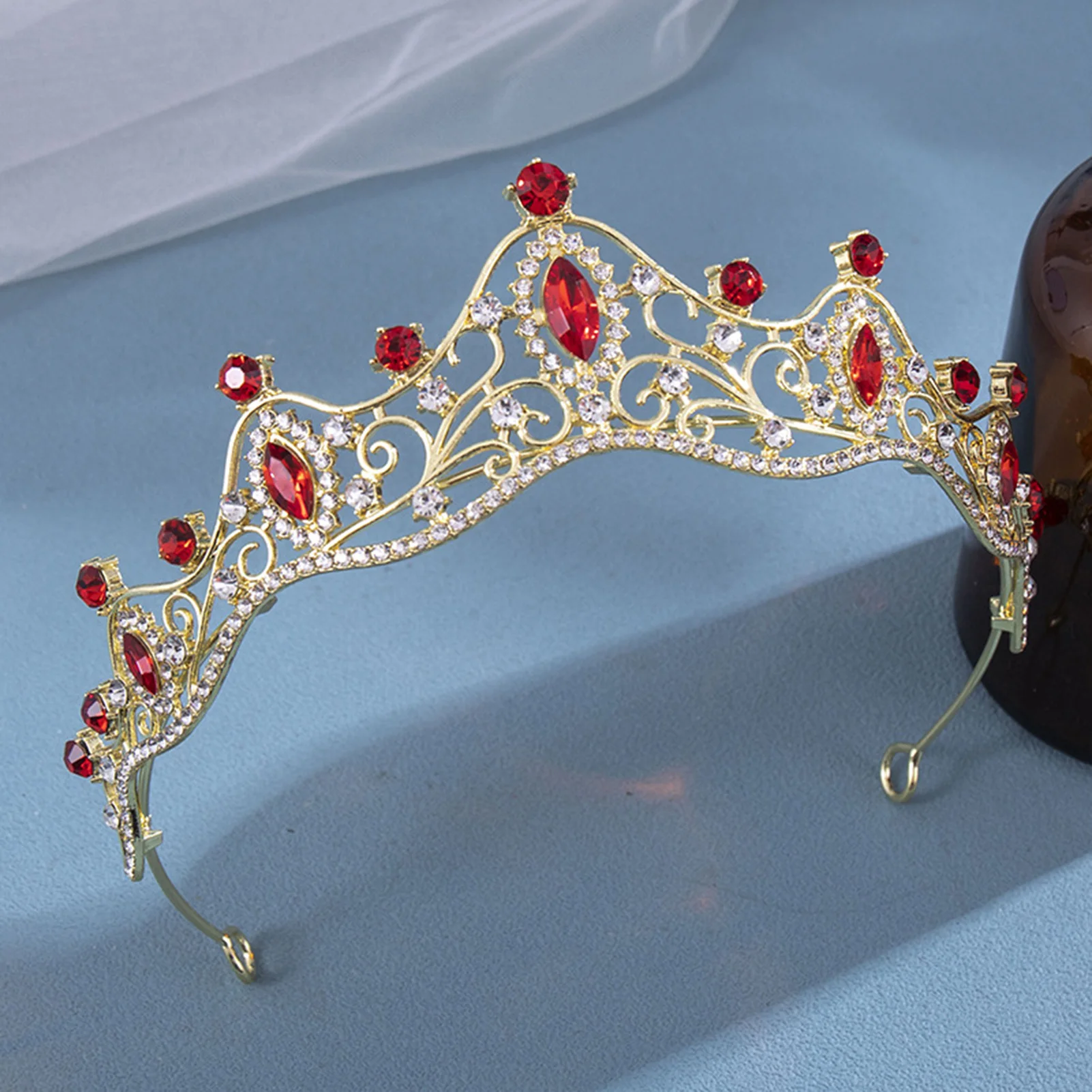 

Princess Bride Crown Rhinestone Headwear Non-slip Wear-resistant Lady Headdress for Masquerade Ball Banquet Cosplay