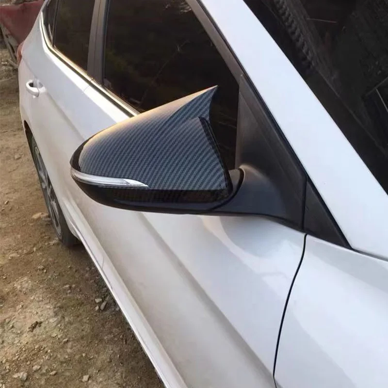 

Rear View Mirror Cover Horn Cover ABS Car Decoration Side Mirror Cover For Hyundai Elantra Avante AD 2016 2017 2018