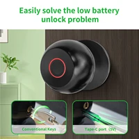 Aluminium Door Lock Smart Fingerprint Key Unlock Bluetooth Digital Electronic Door Locks Tuya APP Remote Control USB Charge - Image 3