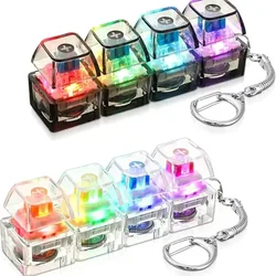 LED Light Clickable Keyboard Keychain - Stress Relief & Portable Desk Accessory (2pcs)