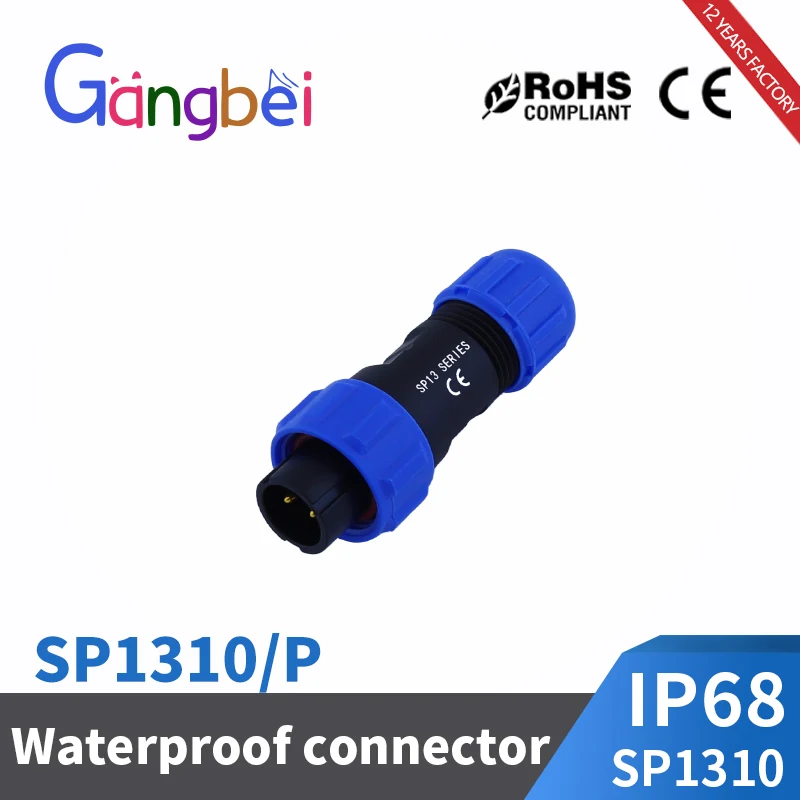 Connettore Circolare Impermeabile IP68 SD13 – 5 Pin, Plastica PA66, Per Esterni, Alimentazione E Dati (spina + Presa)