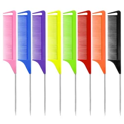1pc Professional Pointed Tail Hair Comb Anti-static Hair Dye Brush Barber Steel Needle Comb Salon Hairdresser Barber Accessories