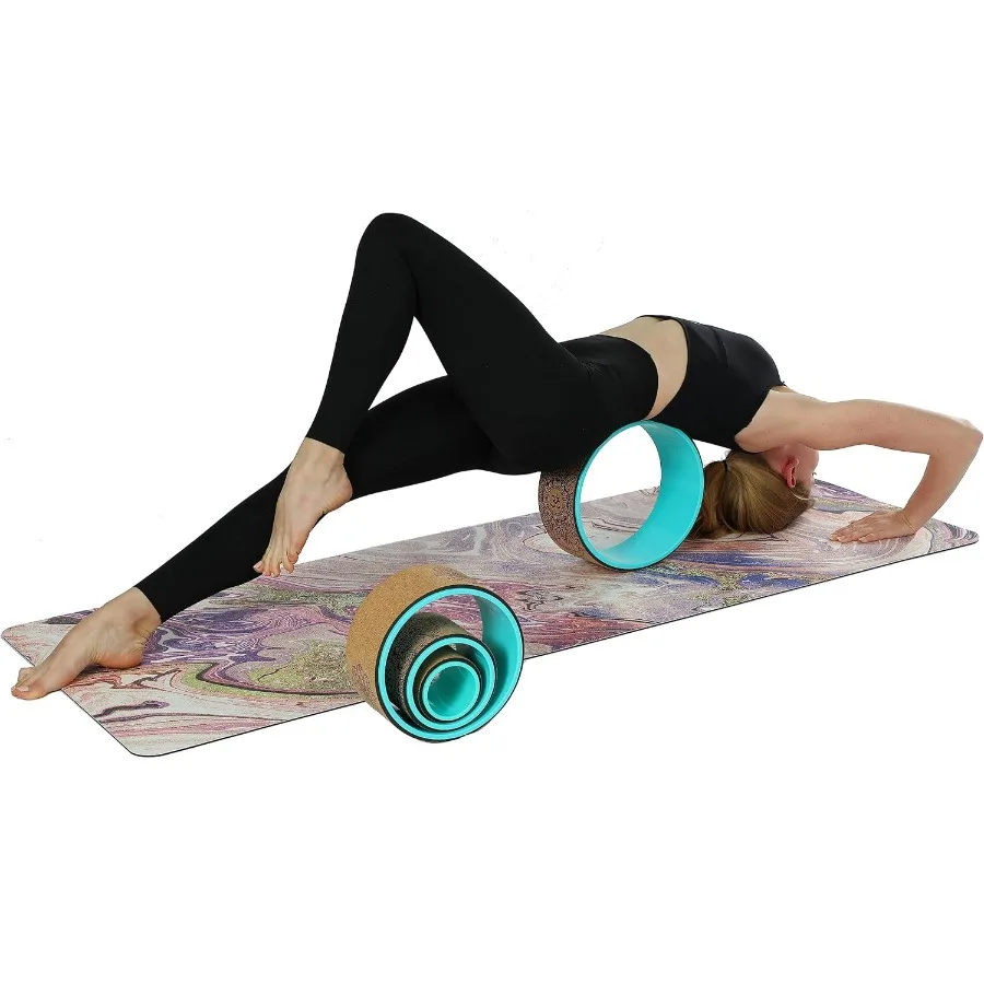 Yoga Wheel 13" with Most Detailed Book Step by Step Guide on How to Do 30+ Poses,! Perfect for Stretching and Improving Backbend