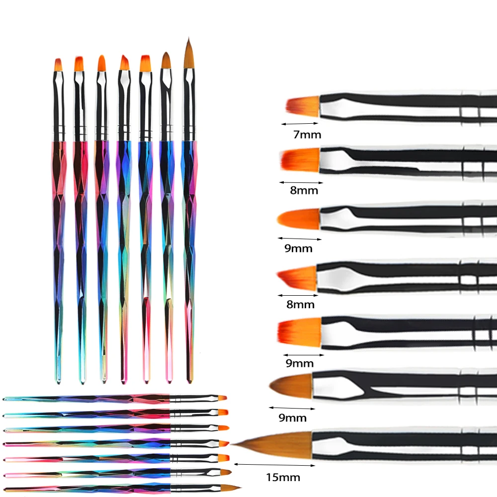 Bqan 7pcs Mermaid Nail Art Brush Design Painting Drawing Carving