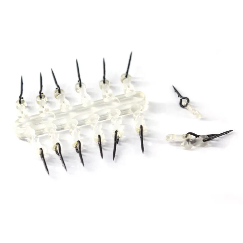 Pointe métallique pour appâts carpe - Spike droit avec élastique transparent et montage Ronnie rig