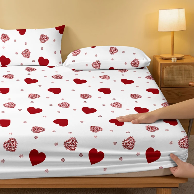 Printed Bedspread Four Seasons Men and Women Simple Fashion Love Print Sanded for Home Bedroom Hotel
