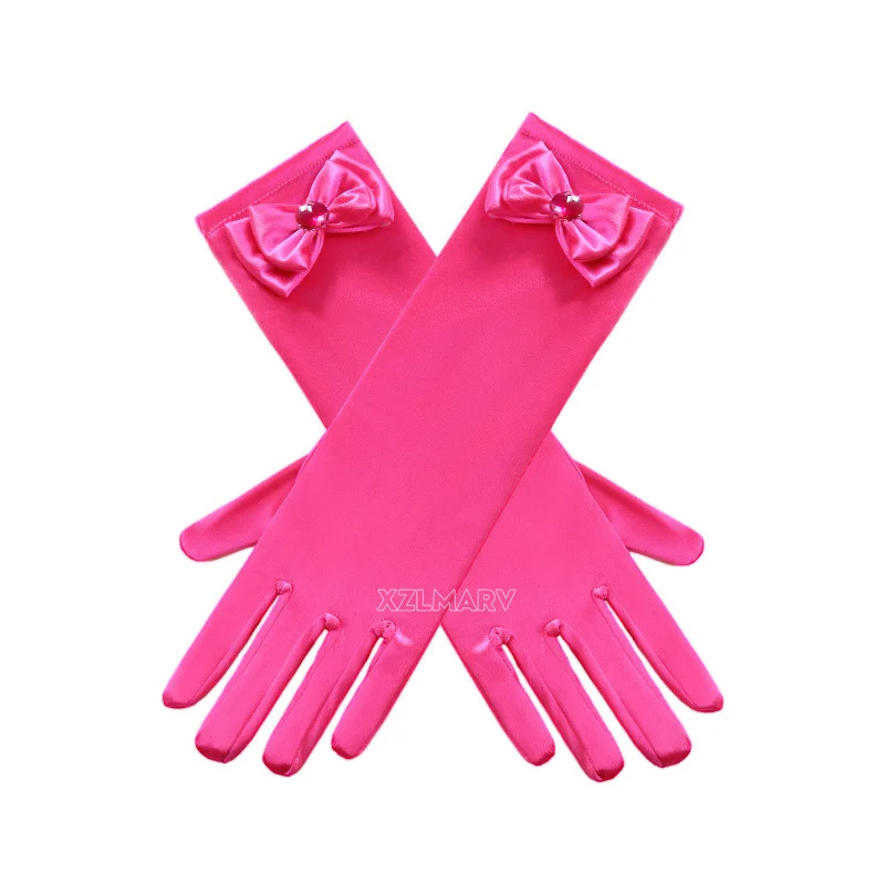 Girl Snow White Gloves Dress up Party Supplies Children Princess Cosplay Costume For Elsa Anna Belle
