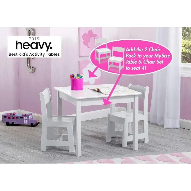 Kids Wood Table and Chair Set 4